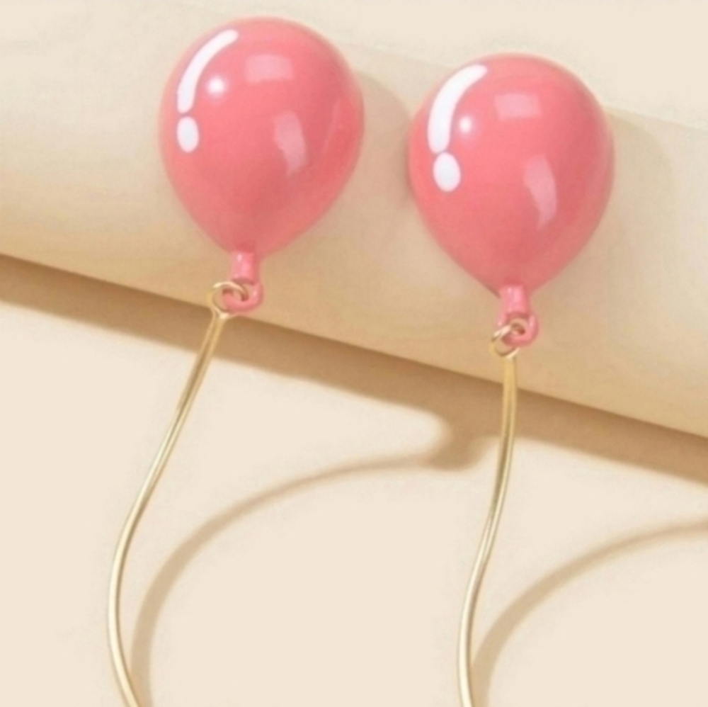 MODCLOTH PINK PARTY BALLOON EARRINGS